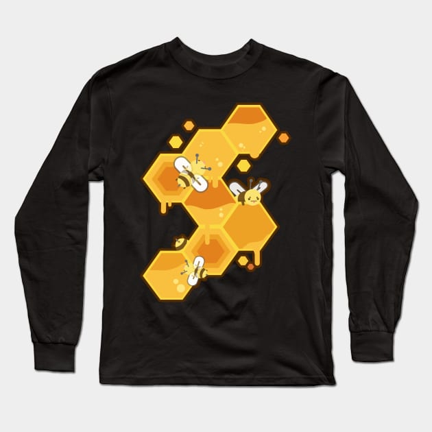 Honey Bee Long Sleeve T-Shirt by RosealineBlack